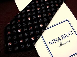 ♪5379D♪状態並品【花 デザイン 柄】ニナリッチ【NINA RICCI】ネクタイ