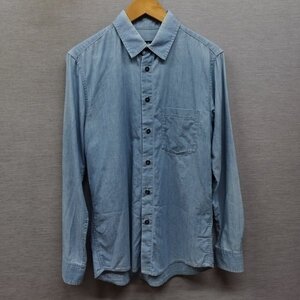 I805 A.P.C.アーペーセー 長袖 シャンブレー シャツ XS ライトブルー 胸ポケット アメカジ ワーク カジュアル レギュラーカラー