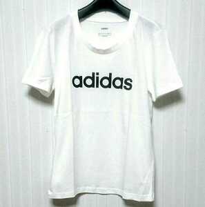 春夏物/未使用/adidas/アディダス/リニアロゴ/レディス/半袖/Tシャツ/サイズ=L(JASPO)/胸囲=84～88cm/white②