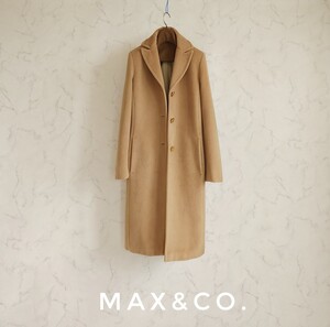 超高級 本場イタリア製 Maxmara 一級品モダンチェスターコート max&co. マックスマーラ マックスアンドコー 大人気ベージュ系カラー