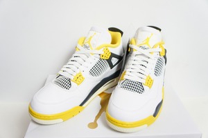 新品 国内正規24SS NIKEナイキ Air Jordan 4 Retro エアジョーダン Vivid Sulfur AQ9129-101 スニーカー シューズ 本物 黄504O▲