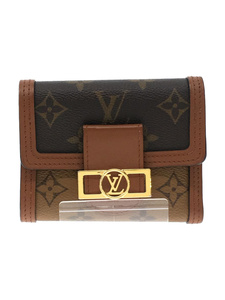 LOUIS VUITTON◆ポルト・フォイユ・ドーフィーヌコンパクト_モノグラム_BRW/PVC/BRW/モノグラム/レディース