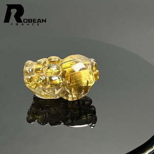 絶賛 EU製 定価42万円★ROBEAN・極!極満針ルチルクォーツ・猫目貔貅★パワーストーン 天然石 綺麗 金運 お守り 28*16.7*12.6mm M1213710