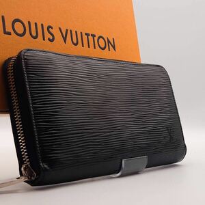 LOUIS VUITTON 最高級美品箱付きエピ エレクトリックジッピーウォレット ラウンドファスナー ラウンドジップルイヴィトン 長財布 ブラック 