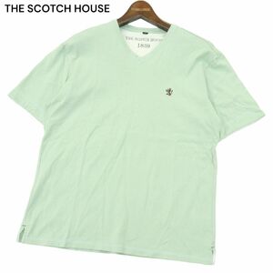 THE SCOTCH HOUSE スコッチハウス 春夏 ロゴ刺繍★ 半袖 Vネック カットソー Tシャツ Sz.L　メンズ　A4T07757_7#D