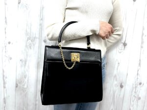 極美品 CELINE セリーヌ マンテル ハンドバッグ バッグ レザー 黒 80016