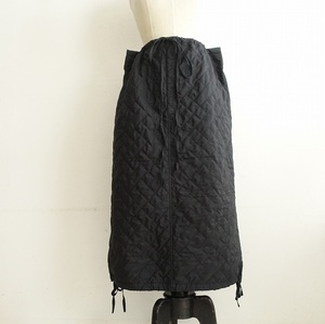 セラドアー Cellar Door *QUILTED EASY SKIRT*T1中綿ロングマキシ腰紐ブラック黒シームポケットボトムス(sk4-2410-133)【61K42】