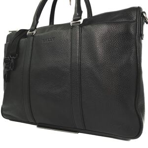 近年モデル/極美品● BALLY バリー メンズ 2way ビジネスバッグ ブリーフケース トート ハンド A4 PC 書類 仕事鞄 レザー 本革 ブラック 黒