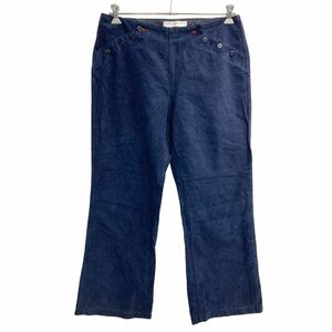 TOMMY HILFIGER ロングパンツ W35 トミーヒルフィガー レディース ネイビー 古着卸 アメリカ仕入 2311-1282