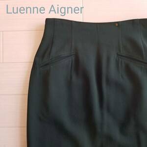 Luenne Aigner アイグナー タイトスカート 無地 ひざ丈 ポケット レディース ボトムス サイズ38 グリーン xm38