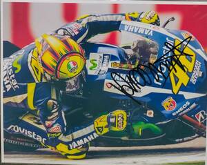 ○バレンティーノ・ロッシ 直筆サイン写真／フォト MotoGP Valentino Rossi　YAMAHA　DUCATI　史上最強のライダー　#46