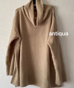 antiqua antiqua Patterntorso ニット セーター オフタートルネック