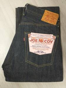 JOE McCOY 901Z フラッシャー付き ジーンズ デニム パンツ ジョーマッコイ 赤耳 レザーパッチ 29 × 36 メンズ デッドストック