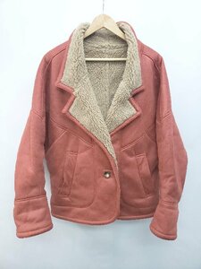 ■ MOUSSY マウジー 裏ボアスエード調 長袖 ブルゾン ジャンパー サイズF レッド レディース P