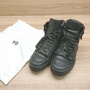 ◇ ◎ Y-3 Yohji Yamamoto × adidas ２１SS FORUM HI OG ハイカット スニーカー サイズ25.0 ブラック メンズ E