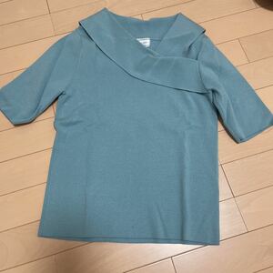 ロペピクニック半袖でニットトップスターコイズ美品38