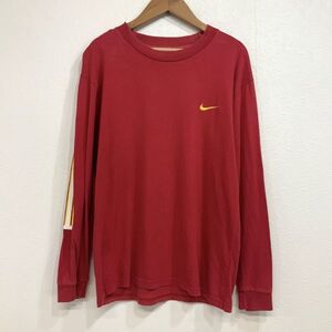 90‘s 銀タグ NIKE ナイキ サイドロゴ ロングスリーブ 刺繍ロゴ メンズ Lサイズ レッド イエロー