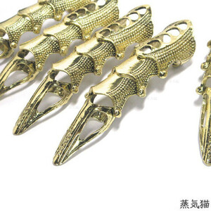 a8610【女性用】甲冑リング金古美1個 (1指分)【指輪スチームパンク アーマーリング ハンドメイド アクセサリーパーツ素材】蒸気猫パーツ