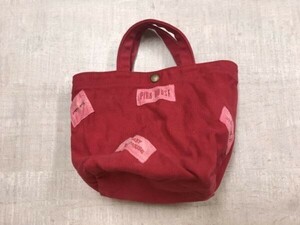 PINK HOUSE ピンクハウス Karl Helmut カールヘルム INGEBORG 小物入れ ポーチ キャンバス トートバッグ キッズ/レディース 赤