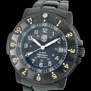 24L022　ルミノックス　LUMINOX　F-117　ナイトホーク　NIGHTHAWK　メンズ腕時計　ジャンク品　クォーツ　シリーズ3400　デイト　１円～