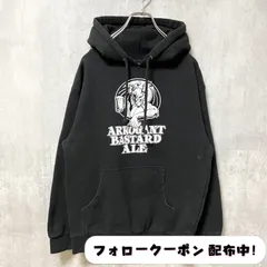 古着 used　ARROGANT BASTARD ALE　長袖プリントパーカー　スウェット　トレーナー　黒　バックプリント