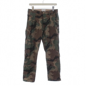 ダブルタップス WTAPS 20AW BIZZ TROUSERS COTTON.SATIN.CAMO カーゴパンツ カモフラ 迷彩 01 S カーキ 202TQDT-PTM03 /KH メンズ