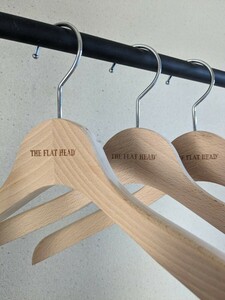 1円スタート 希少 非売品 THE FLAT HEAD フラットヘッド 木製ハンガー 3本セット RJB ハンガー インテリア ジャケット アメカジ