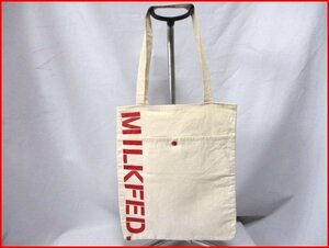 MILKFED/ミルクフェド◇コットントートバッグ　ロゴプリント　IV　H37cm