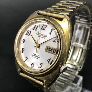 CITIZEN シチズン LEOPARD レオパード 自動巻き 腕時計 4-770463-K 26石 デイデイト ジャンク 24i菊HG