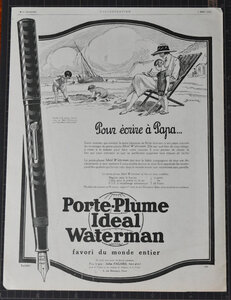 WATERMAN　ウォーターマン　１９２５年　オリジナル　フランス雑誌広告　フランス