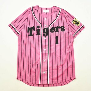 ♪美品 阪神タイガース TIGERS ベースボール シャツ M ピンク 背番号1 鳥谷 敬 ユニフォーム レプリカ 虎 プロ 野球 グッズ レディース♪