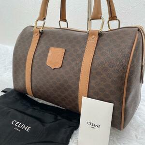 極美品 CELINE セリーヌ ミニボストンバッグ ハンドバッグ マカダム柄 レザー PVC レザー ゴールド金具 ブラウン Popular design