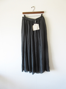 未使用 KristenseN DU NORD / クリステンセン ドゥ ノルド M-245 silk chiffon skirt 1 CHARCOAL / シルク ロング スカート