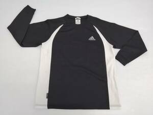 【再値下げ！即決！】★adidas/アディダス★子供服　長袖　Ｔシャツ　CLIMALITE　スポーツパフォーマンスロゴ　黒　白サイドライン　150㎝