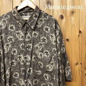 Munsingwear＊ マンシングウエア メンズXLT アロハシャツ 半袖シャツ 柄シャツ 花柄 ハワイアン レーヨンシャツ 涼感 アメカジ USA古着