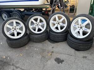 レイズ　VOLK RACING TE37 18インチ　9.5J +35 +40 PCD114.3タイヤ付　４本　セット