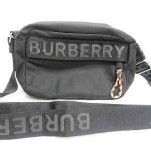 1円～ 美品 BURBERRY バーバリー ショルダーバッグ かばん ロゴ 黒 ブラック 