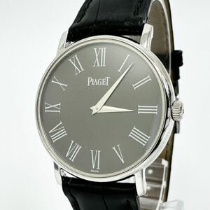 2378 PIAGET ピアジェ トラディション 80035 855918 クォーツ 750WG 革 グレー シルバー 32.5g 箱 冊子 ケース