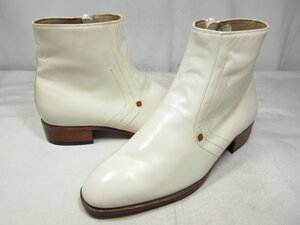 HH 訳あり未使用品 【マレリー MARELLI】 サイドファスナー ブーツ 紳士靴 (メンズ) size24EE ホワイト ◎18MZA3180◎