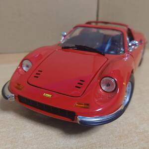 1/18 フェラーリ ディーノ246GTS Ferrari Dino レッド Hot Wheels製ダイキャスト製ミニカー中古