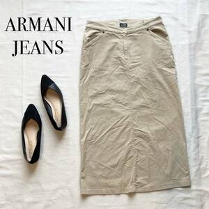 美品★厳選　大人かわいい　古着　アルマーニジーンズ　ARMANIJEANS　コーデュロイ　タイトロングスカート　Mサイズ　イタリア製