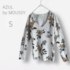 【AZUL by MOUSSY】　Vネック 薄手　ニット　花柄　Y2K 洗える