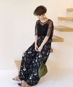 新品タグ付 未開封 TODAYFUL トゥデイフル レイヤードチュールTシャツ BLK ブラック Layered Tulle Tee 吉田怜香 LIFE