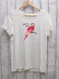 Kate spade ケイトスペード Ｔシャツ 半袖 BROOME STREET プリント 鳥 プリント割れ有 Sサイズ ホワイト レディース 1210000015761