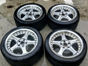 ★希少★ 9J +19 深リム 17インチ 4本 レイズ ボルクレーシング グループAV BNR32GTRサイズ PCD114.3 5穴 RAYS VORK Racing Group AV