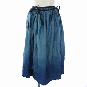 キタン quitan 21SS Wrap Skirt 藍染めラップスカート ひざ丈 フレア 0 XS 青 ブルー 557-1132007 /TK レディース