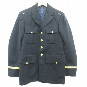 S/古着 長袖 ビンテージ ミリタリー ジャケット 将校服 ユニフォーム メンズ 70s ロング丈 紺他 ネイビー 22oct31 中古 アウター フラ