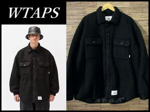 送無 希少 04 XL 美品 即完売 WTAPS ダブルタップス 22AW WCPO 01/JACKET/WOPO.SHGY 長袖 中綿 オーバーサイズ シャギー シャツ ジャケット