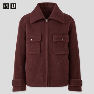 UNIQLO U（ユニクロ　ルメール　コラボ） ウールブレンドフリースジャケット WINE Sサイズ 新品タグ付き レア