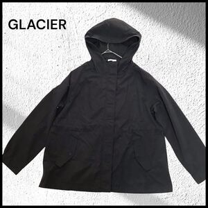 【美品】GLACIER グラシア マウンテンパーカー ジップアップ ジャケット パーカー フード アウターＭ 黒 ユニセックス